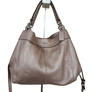 Like New Coach Lexy Gold Leather Shoulder Bag Handbag Purse
